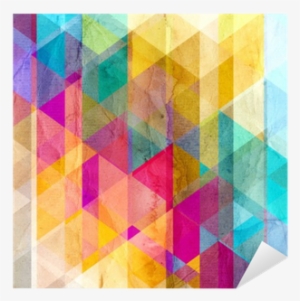 Watercolor Geometric Background With Triangles Sticker - Fondo Acuarela Geometrica