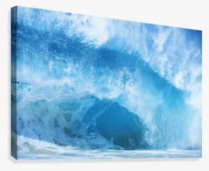 Closeup Of Crashing, Blue Wave Canvas Print - Great Big Canvas Vince Cavataio Poster Print Entitled