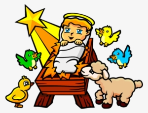 Baby Jesus With Birds And Lamb - Portable Network Graphics