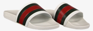 Gucci White Rubber Slide Sandals - Transparent Gucci Flip Flops Png