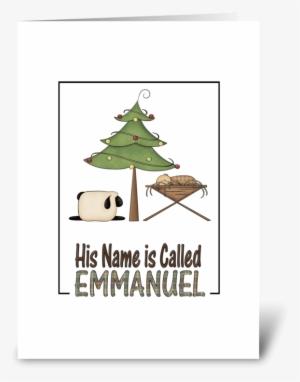Christmas Emmanuel Baby Jesus In Manger Greeting Card