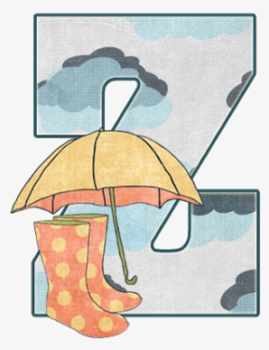 Abecedario Día De Lluvia - Rain