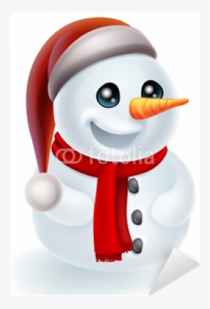 Vinilo Pixerstick Muñeco De Nieve De La Navidad En - Christmas Snowman In Elf Hat Greeting Card