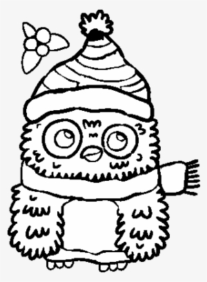 Dibujo De Búho De Navidad Para Colorear - Dibujos Para Colorear De Buhos Navideños