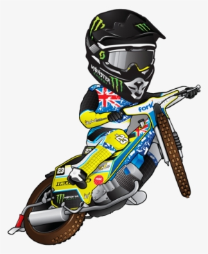 Chris Holder Racing Cartoon Logo - Speedway Cartoon