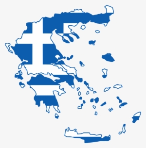 Map Of Greece In The Colors Of The Flag Of Greece - Greece Png