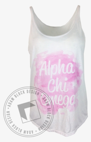 Alpha Chi Omega Pink Watercolor Tank By Adam Block - Zeta Fanny Pack