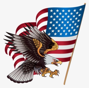 Eagle Transparent Png - Eagle With American Flag Png