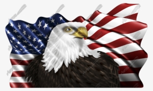 Waving American Flag Eagle - American Flag And Eagle Decal