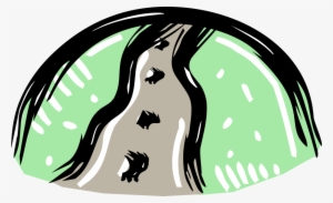 Vector Illustration Of Country Highway Road And Horizon - Illustration