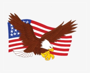1233 Eagle American Flag Patch 9"w - Flag Patch