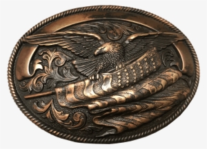 Nocona Oval Eagle Flag Buckle - Western Belts