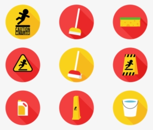 Wet Floor Sign Flat Icons - Icon