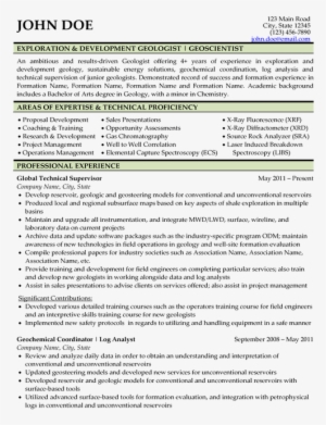 Administration Resume - Oil And Gas Geologist Resume