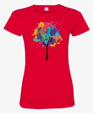 Watercolor Tree Ladies T Shirt - Shirt