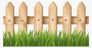 Wooden Fences Cartoon Wooden Thing - Fence With Grass Clipart