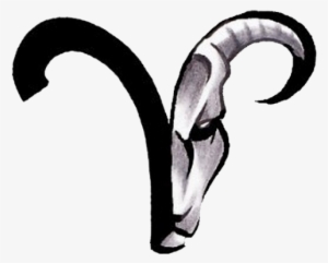 Black And Grey Aries Zodiac Sign Tattoo Design - Simbolos Do Signo De Aries