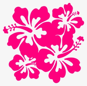 Pink Four Hibiscus Tattoo Stencil - Clip Art Hawaiian Flower