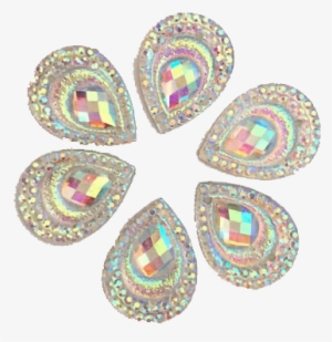 Iridescent Crystal Teardrop For Face Painting Bling, - 20pcs Ab Resin Peacock Teardrop Flat Back Rhinestone