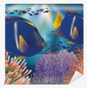 Underwater World Wallpaper With Tropical Fish Wall - Wallpaper