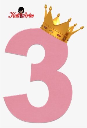 Alfabeto De Números Rosas Con Coronas - Numero 2 Con Corona