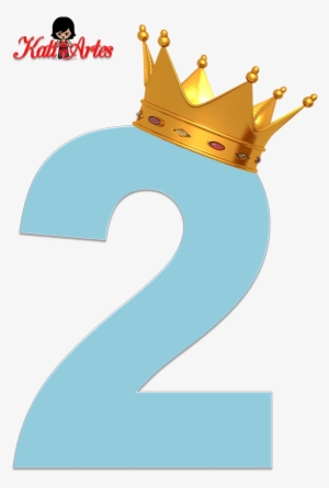 Alfabeto De Números Azul Claro Con Coronas - Numero 4 Princesa