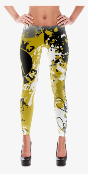 Ff Gold Splatter Leggings - Red Flame Leggings
