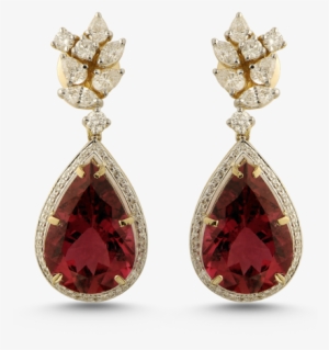 Red Diamond Earrings - Orra Diamond Jewellery