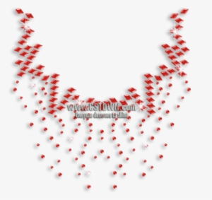 Red Diamond Necklace Iron On Transfer - Illustration