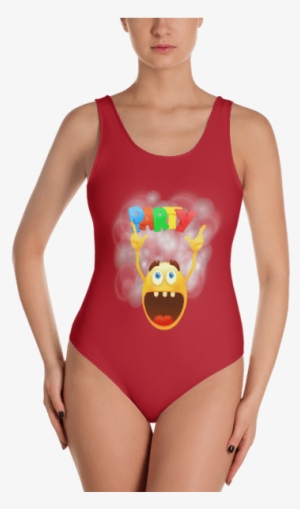 Funny Round Yellow Smiley Face Emoji One Piece Swimsuit - Blondes Do It Better Swimsuit