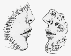 Kiss Girl Boy Sun Moon Love Blackandwhite Tumblr Cutefr - Moon Drawing