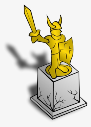 Knight Statue Holding Sword And Shield - Statue Clip Art