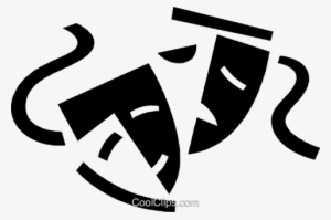 Comedy And Drama Masks Royalty Free Vector Clip Art - Teatro Vetor Png