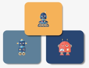 Square Labels - Bots - Illustration