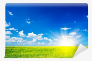 Wonderful Rapefield And Cloudscape With Sunbeams - Graphic Design