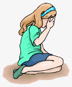 Sad Girl Sitting - Png Girl Crying Cartoon