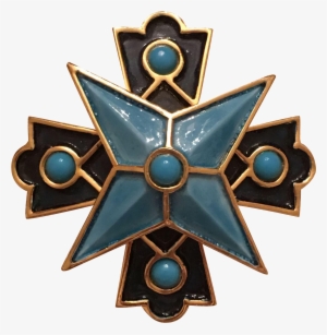 This Is An Unusual Vintage Kenneth Jay Lane Blue Enamel - Cross