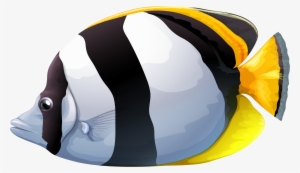 White Chaetodon Butterfly Fish Png Clipart - Butterfly Fish Clip Art