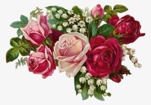 Go To Image - Vintage Red Roses Png