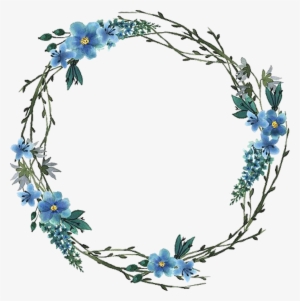Watercolor Artwork - Blue Watercolor Wreath Png