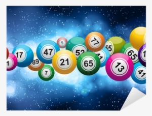 Bingo Balls On A Glowing Blue Background Sticker • - Bingo Clip Art