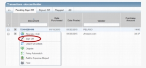 Once Sign Off Has Been Selected, A Confirm Sign Off - Purchasing Card