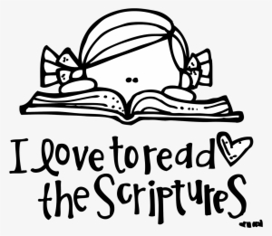 I Love To Read The Scriptures - Melonheadz Reading Clipart Black And White