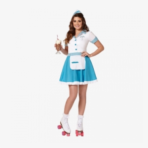 1950s Car Hop Waitress Costume Dress - Adult Car Hop Costume By Spirit Halloween
