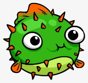 Puffer Fish Pin Logo - Clipart Pufferfish