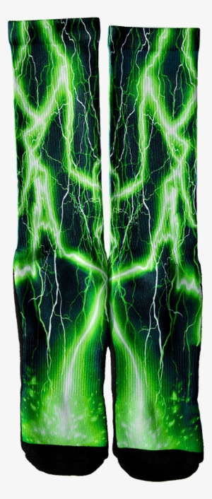 Green Lightning Crew Socks - Sock