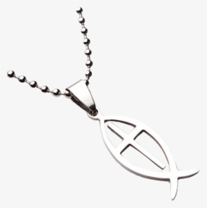Titanium Jesus Fish Cross Necklace - Charm Bracelet