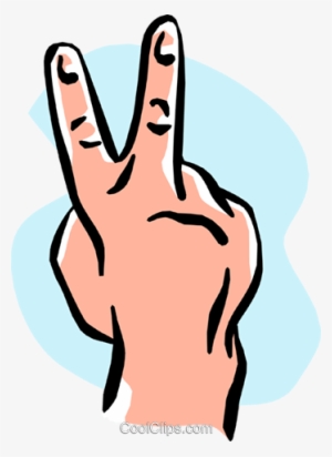 Hand/peace Sign/two Royalty Free Vector Clip Art Illustration - Illustration