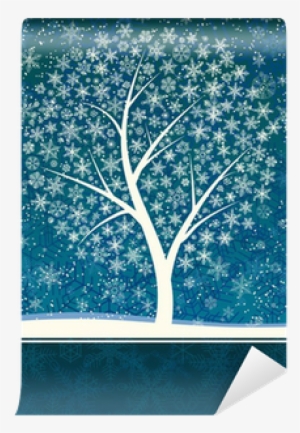 Winter Card Of Snowfall With Snow Tree - Snow