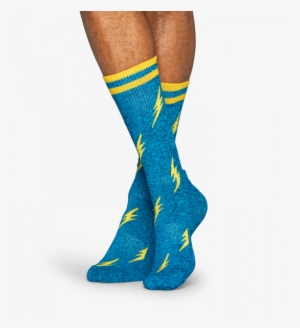 Offering A Vivid Lightning-bolt Pattern In Bright Colors, - Flash Happy Socks